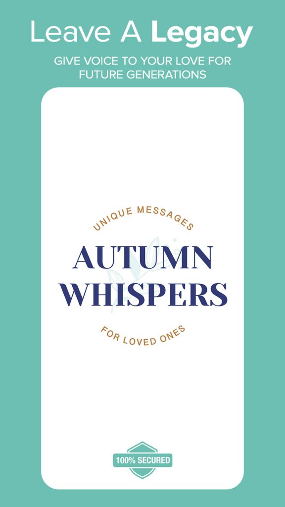 First screen of app, leave a legacy