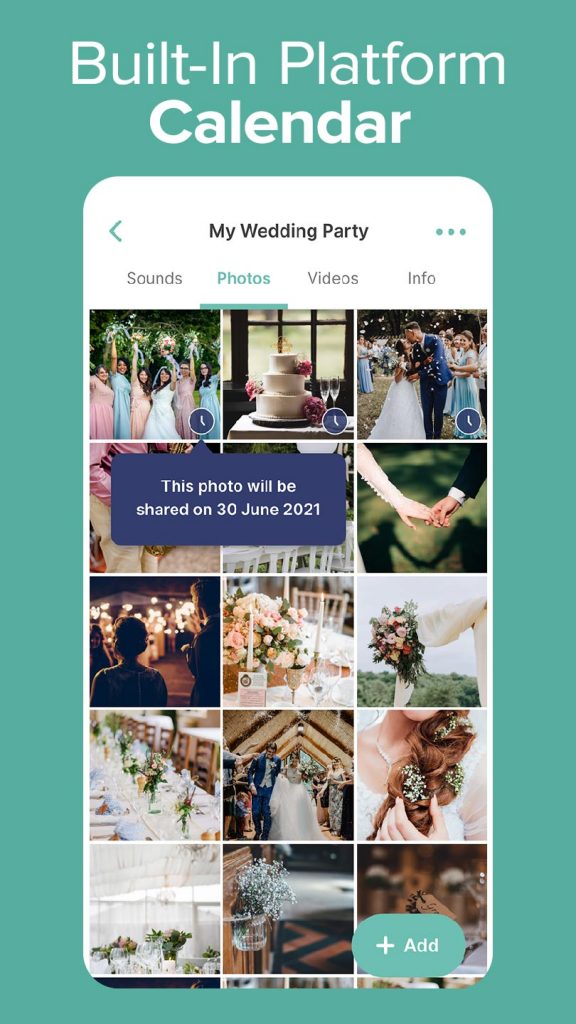 Calendar view of memories